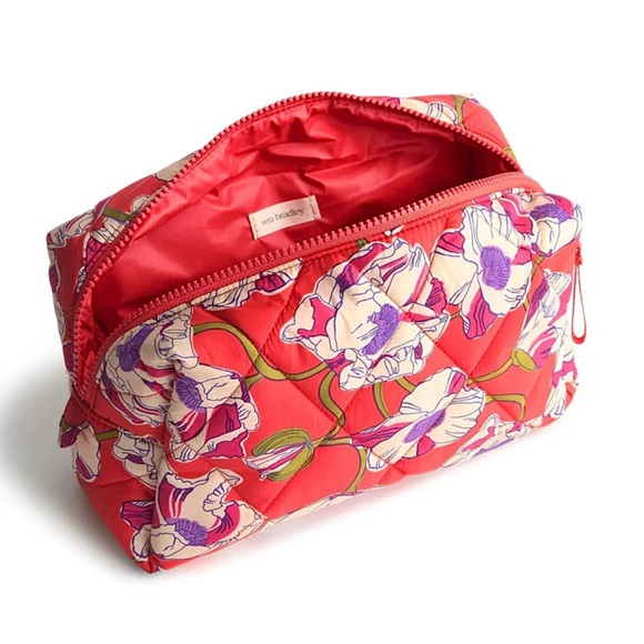Vera Bradley Large Cosmetic Bag in Swirling Poppies - Picture 2 of 3